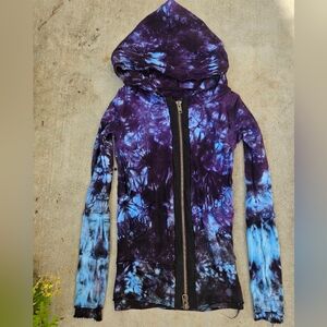 STUNNING OOAK WILDHORSE APPAREL ZIP UP HOODIE DYED BY PLAYCRAZE SMALL PURPLE